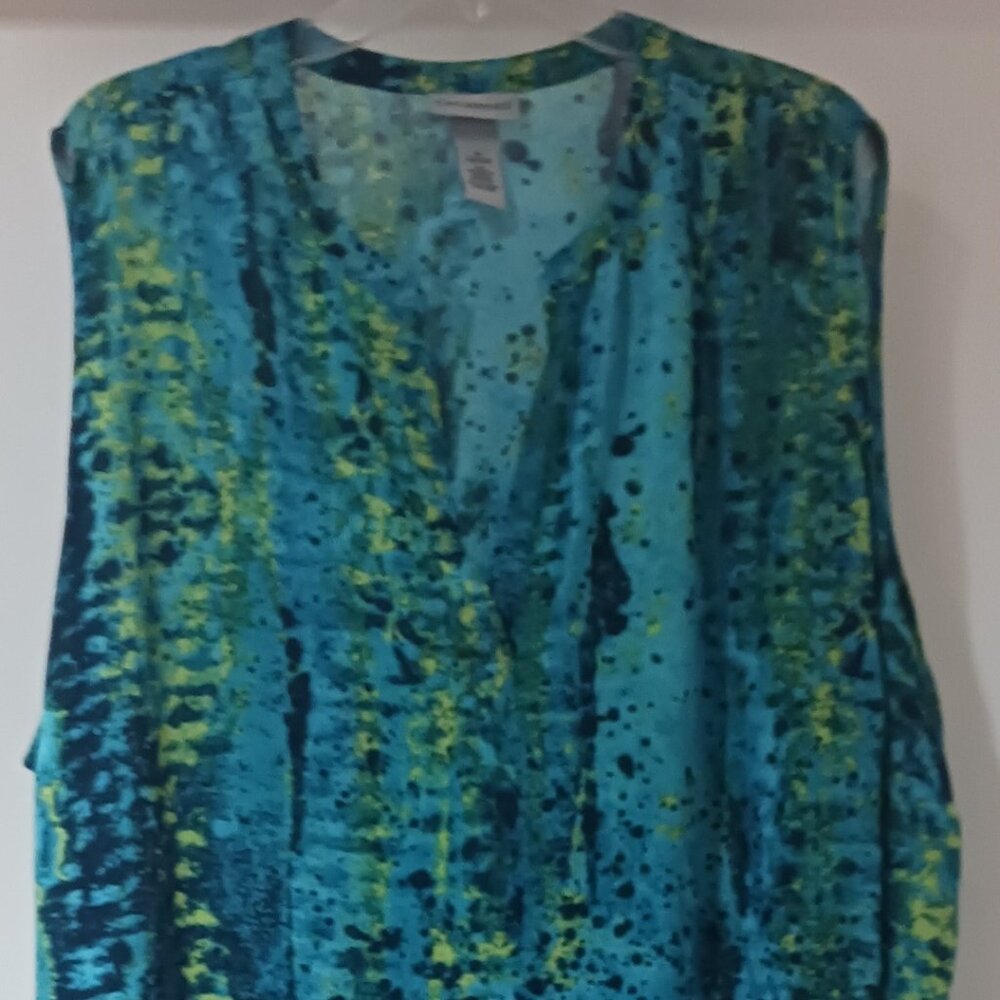 Catherine's Sleeveless Sheer Crinkle Tunic